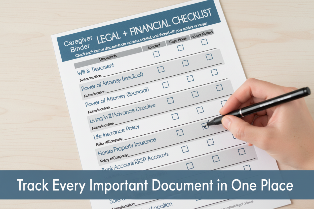 Legal + Financial Checklist – Caregiver Binder Printable