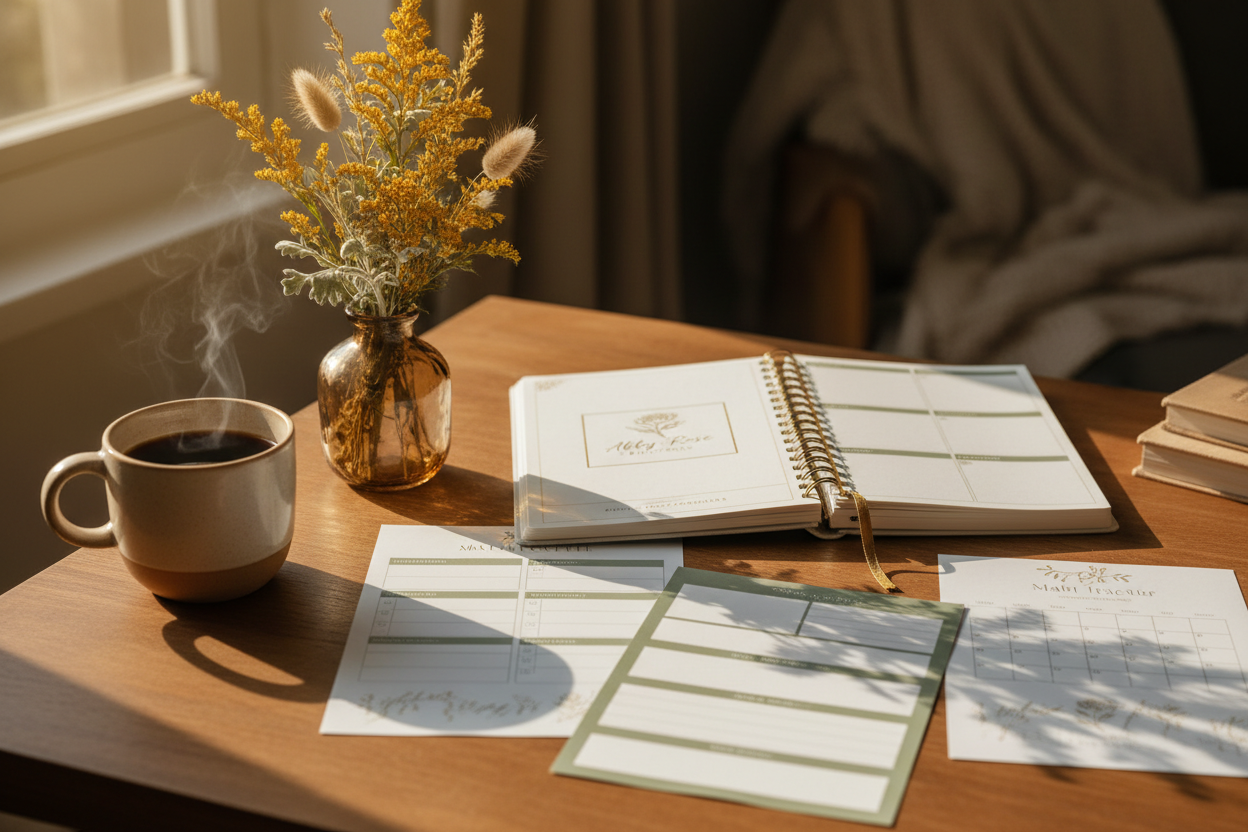 Abby Rose Printables Pinterest Cover - Desk Scene