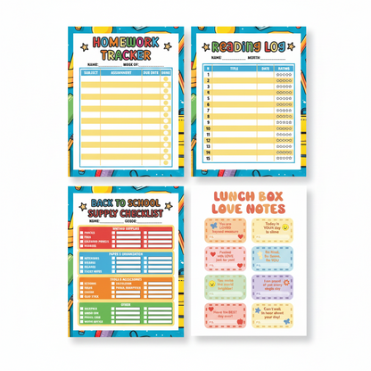 Back to School Printable Bundle | 4-Page PDF Set