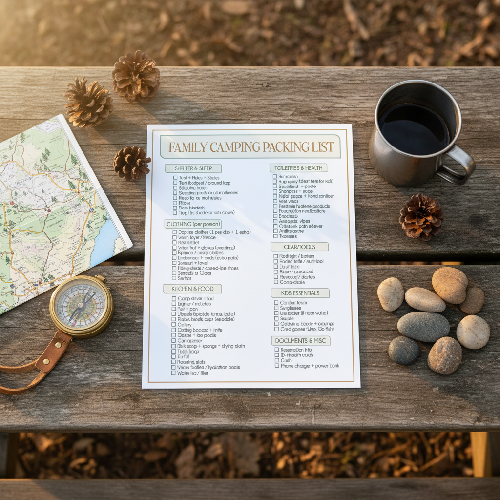 Family Camping Packing List Printable | Instant PDF Download
