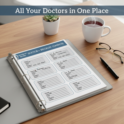Doctor + Specialist Contacts – Caregiver Binder Printable