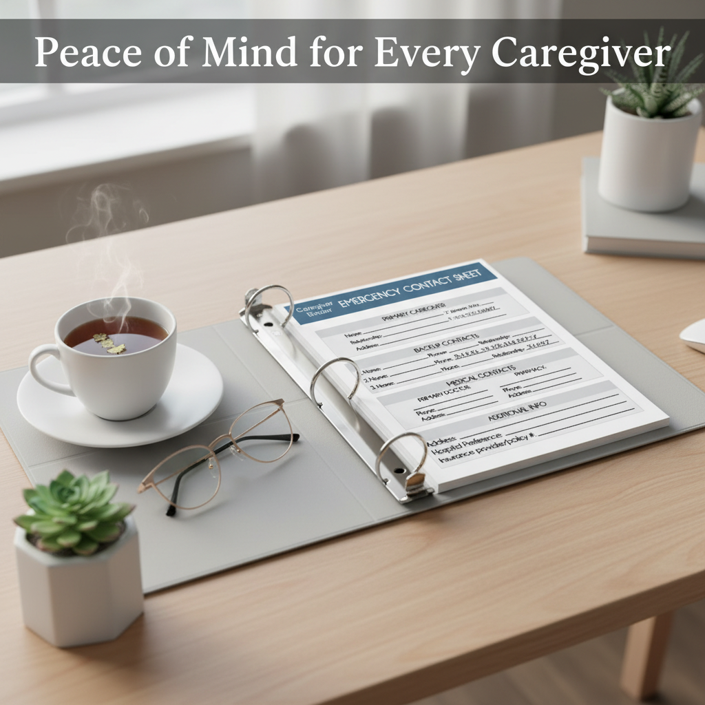 Emergency Contact Sheet – Caregiver Binder Printable