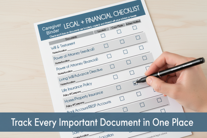 Legal + Financial Checklist – Caregiver Binder Printable