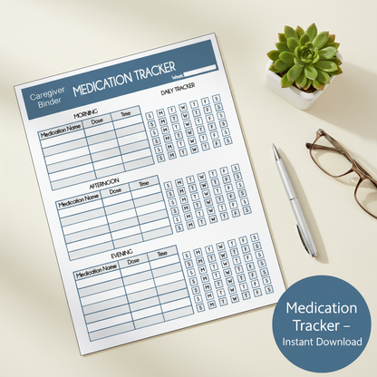 Medication Tracker – Caregiver Binder Printable