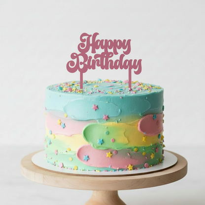 Happy Birthday Cake Topper - Laser Cut Design Files (SVG, DXF, PNG, EPS)
