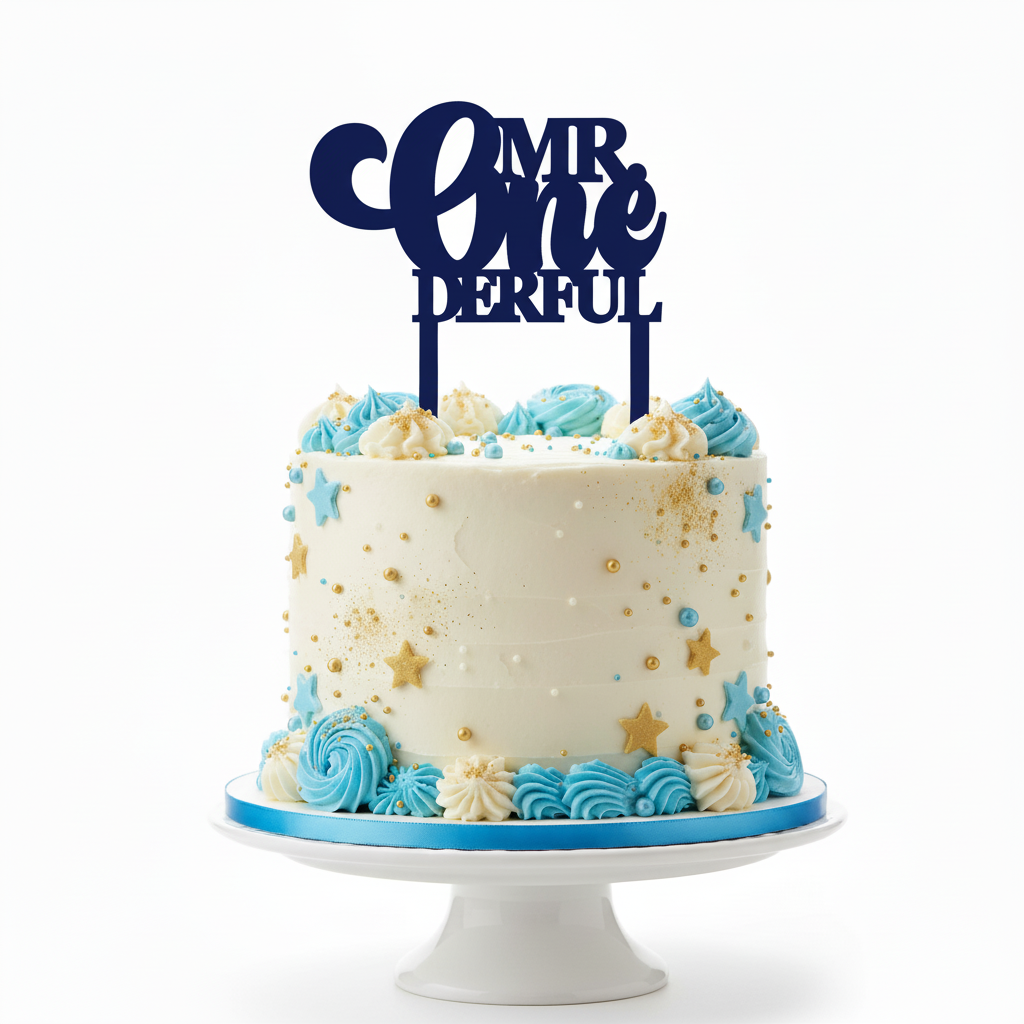 Mr. Onederful Cake Topper - First Birthday Laser Cut Design Files (SVG, DXF, PNG, EPS)